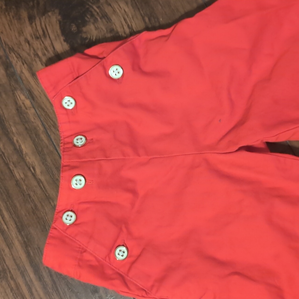 Red Button-Accent Shorts - Picture 2 of 2